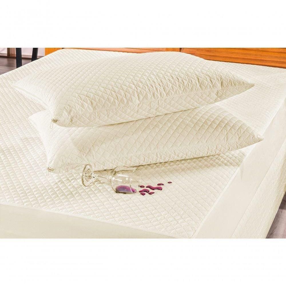 Kit Protetor De Travesseiro Impermeável Bia 02 Peças - Palha