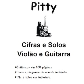 Caderno de Cifras e Tablaturas Violão e Guitarra Pitty