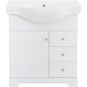 Gabinete para Banheiro Fiona 40x55x60cm Com Cuba 60cm Branco e Madeirado Sensi D`Acqua