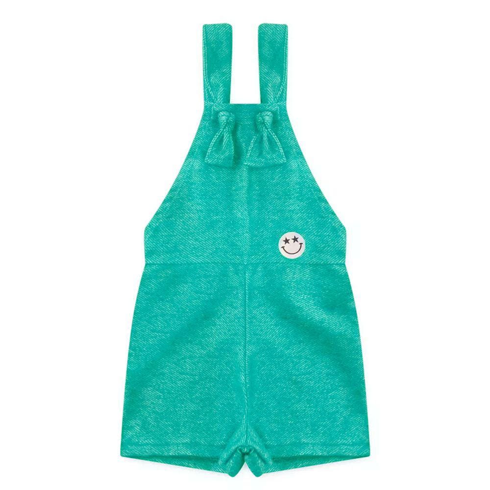 Jardineira Infantil Feminina Moletom ecologico Jeans