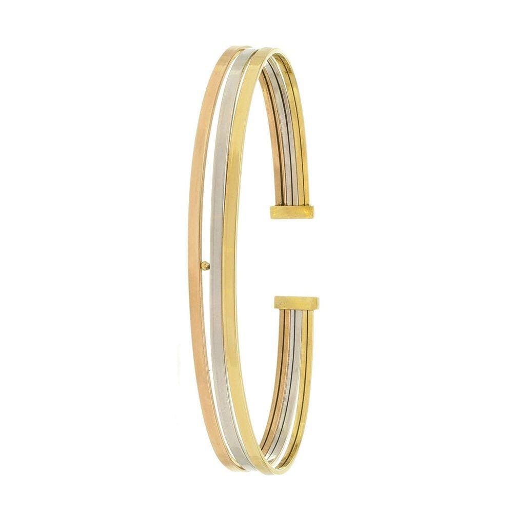 Pulseira De Ouro 18k Feminina Bracelete Tricolor