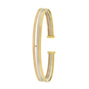Pulseira De Ouro 18k Feminina Bracelete Tricolor