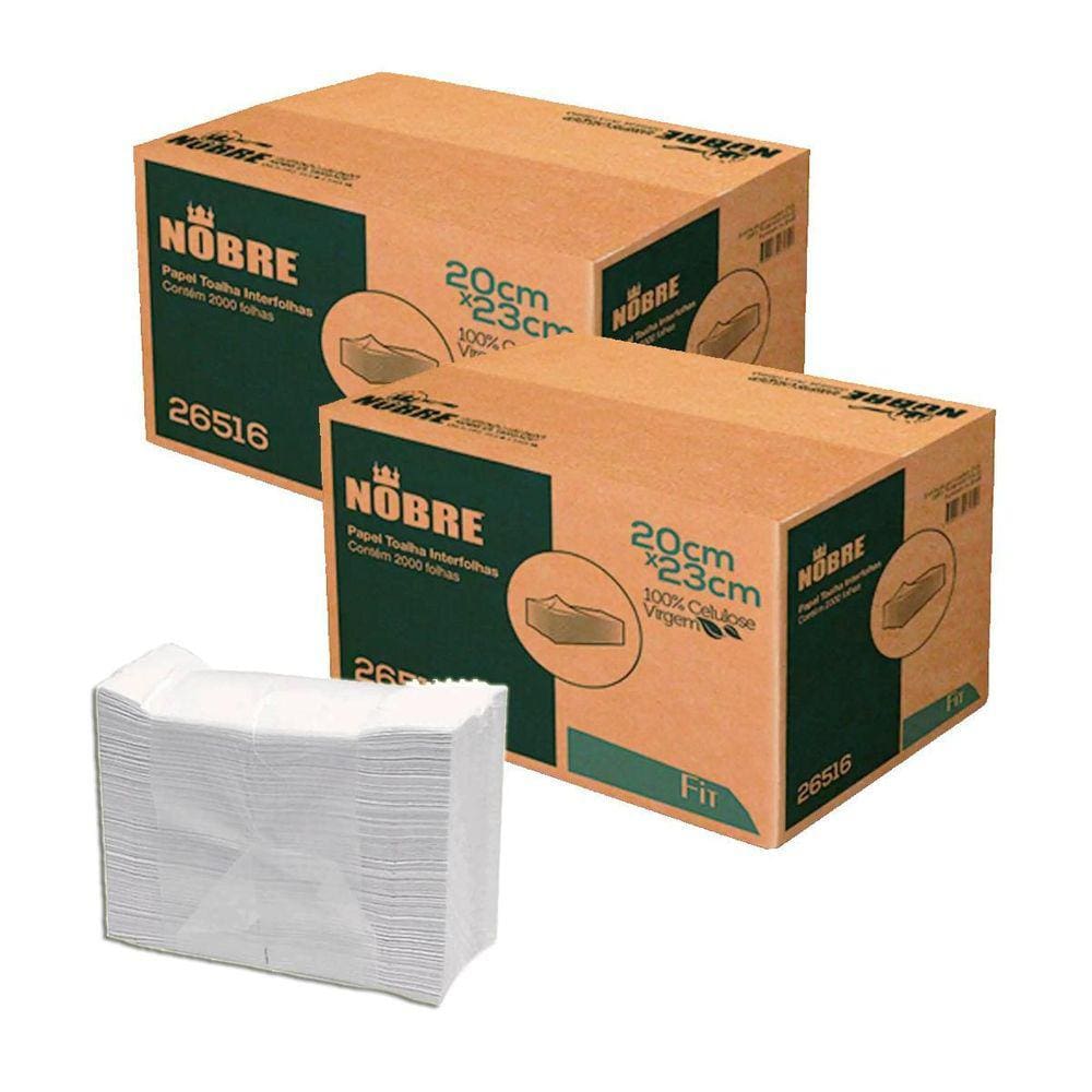 Papel Toalha Interfolha Nobre Fit 20X23 2000 Folhas Kit 2