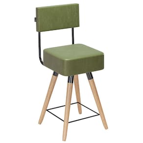 Banqueta Cadeira Barcelona 73Cm Com Encosto Corano Verde