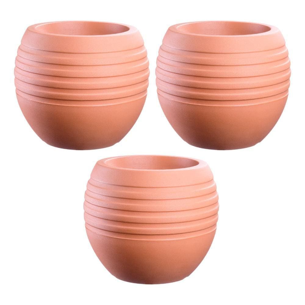 Kit 3 Vasos Canela Terracota 34cm Terrano