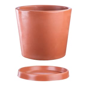 Kit Vaso e Prato Badi Terracota 42cm Terrano