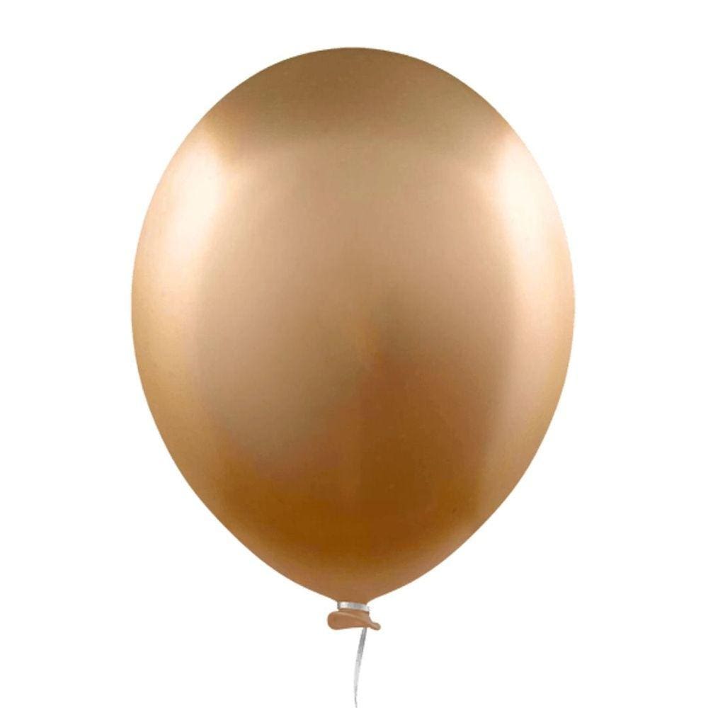 Balão 9 Alumínio Dourado Happy Day 25 Un