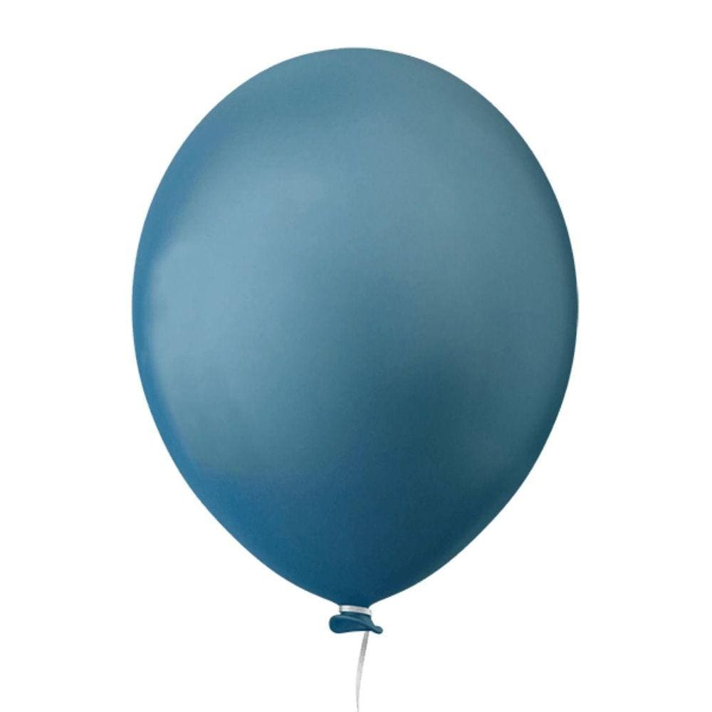 Balão 8 Liso Azul Ártico 50 Un