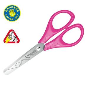 Tesoura Escolar Para Canhoto 13cm Pulse Jacaré Ergônomica Cabo Emborrachado Sem Ponta Maped