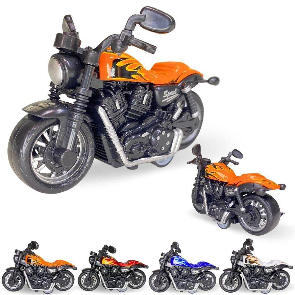 Kit Com 4 Motos de Brinquedo Corrida Miniatura Infantil para