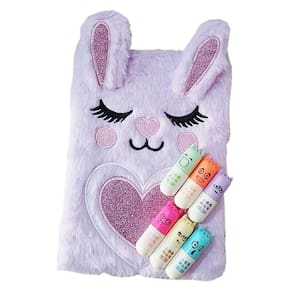 Papelaria Fofa Kawaii: Kit Caderno Pelúcia + 6 Marca Textos