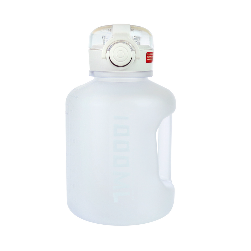 Garrafa De Plástico Policarbonato Redonda Com Canudo 1000Ml