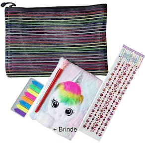 Papelaria Fofa Kawaii: Kit 5 Produtos + Surpresa