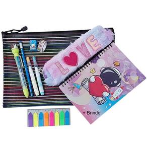 Papelaria Fofa Kawaii: Kit 10 Produtos + Surpresa