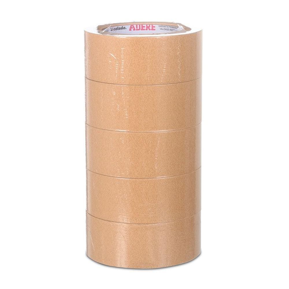 Kit 5 Fita Adesiva KRAFT Embalagem Papel Crepado 45MM X 50M SCK326
