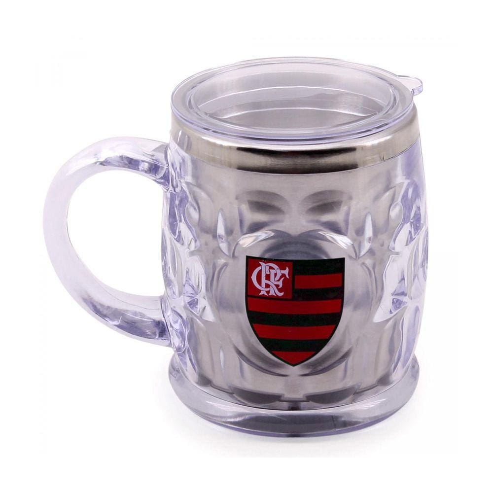 Caneca Térmica Com Tampa Flamengo 500Ml Cristal