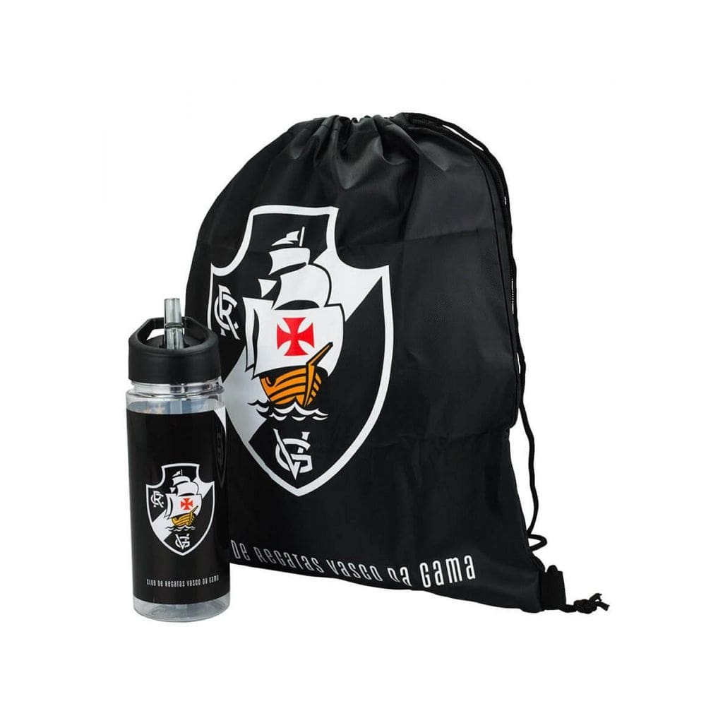 Garrafa Plástico 450Ml Com Mochila Tipo Saco - Vasco