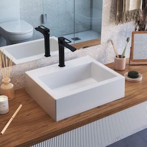 Cuba de Sobrepor Retangular Para Banheiro e Lavabo C009 Placa&Ponto Branco