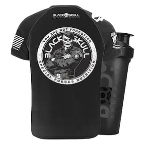 Camiseta Dry Fit Bope Preto Exg + Shaker - Black Skull