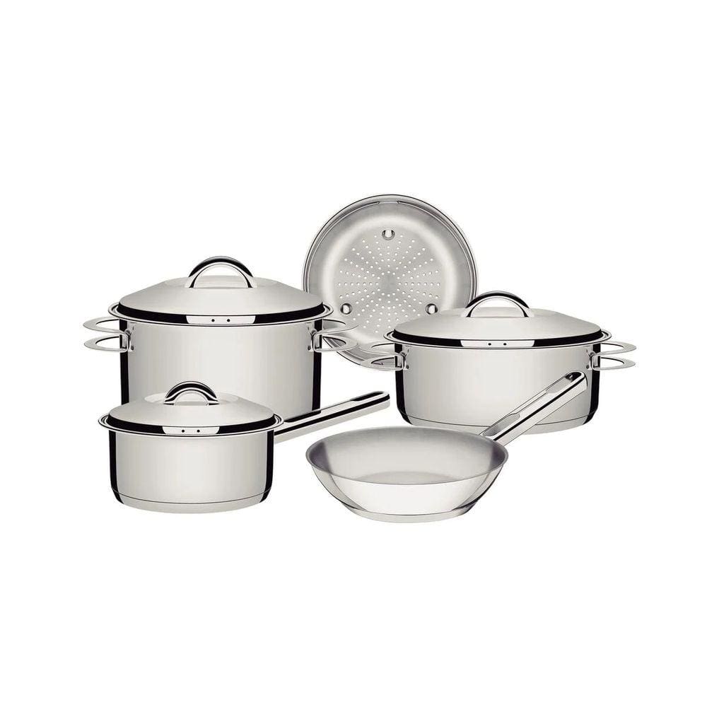 Kit Jogo de Panelas 5 Peças Solar Fundo Triplo Inox Não Gruda Tramontina