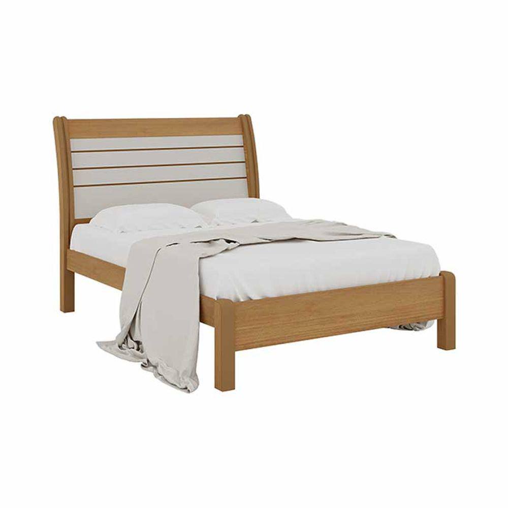 Cama Casal Esmeralda Plus D`Doro Móveis Cinamomo/Off White