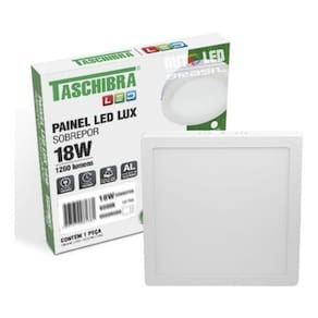 Painel Placa Led Quadrado Sobrepor 18w Bivolt Taschibra Cor Branco/fria (6500k) Voltagem 110v/220v