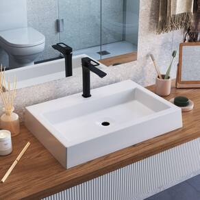 Cuba de Sobrepor Retangular Para Banheiro e Lavabo C008 Placa&Ponto Branco
