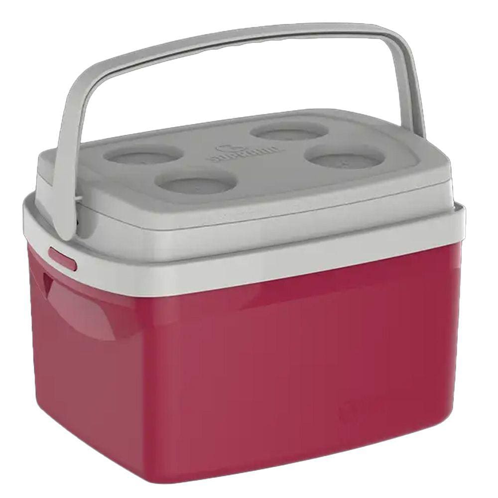 Caixa Cooler Termica Tropical 12 L com Alça Camping, Pesca, Tampa com Porta Copo