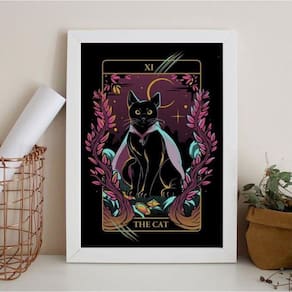 Quadro Decorativo Carta the Cat 24x18cm - Moldura Preta
