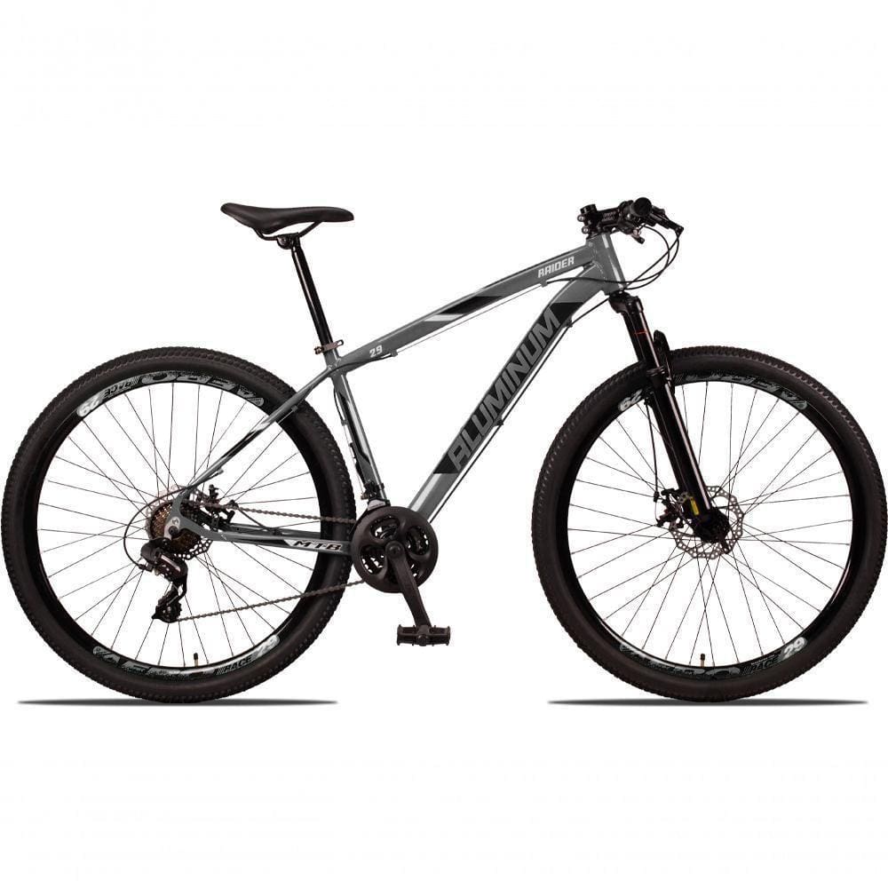 Bicicleta 29 Aluminum Raider 24 Marchas Index Freio A Disco Grafite+preto