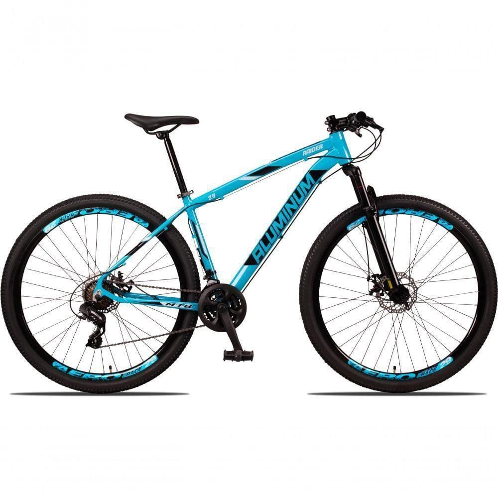 Bicicleta 29 Aluminum Raider 24 Marchas Index Freio A Disco Azul+preto