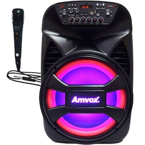 Caixa Som Amplificada Portátil Bluetooth 480W Rms Led Bateria Tws Microfone Amvox Aca 480 Viper II