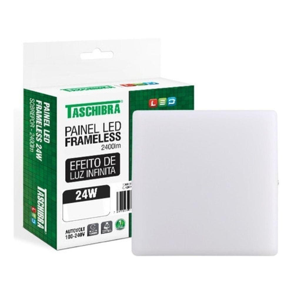 Painel Plafon De Led 24w Frameless Quadrado Sobrepor Bivolt