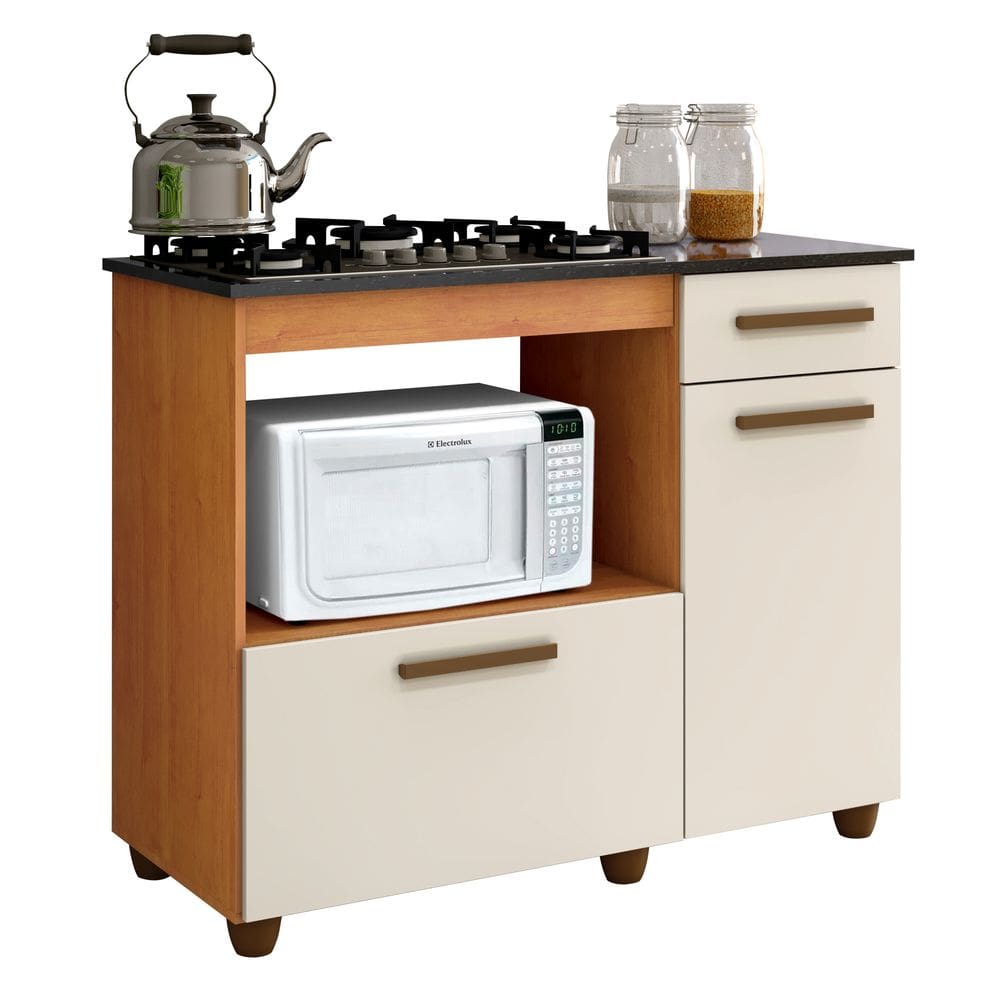 Balcão para Cooktop 05 Bocas 2 Portas 1 Gaveta Violeta Kaiki