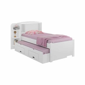 Cama Solteiro Com Cama Auxiliar Milênio Plus D`Doro Móveis Branco