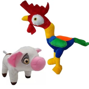 Pelúcias Porquinho Pua e Galo Heihei - 02 Personagens