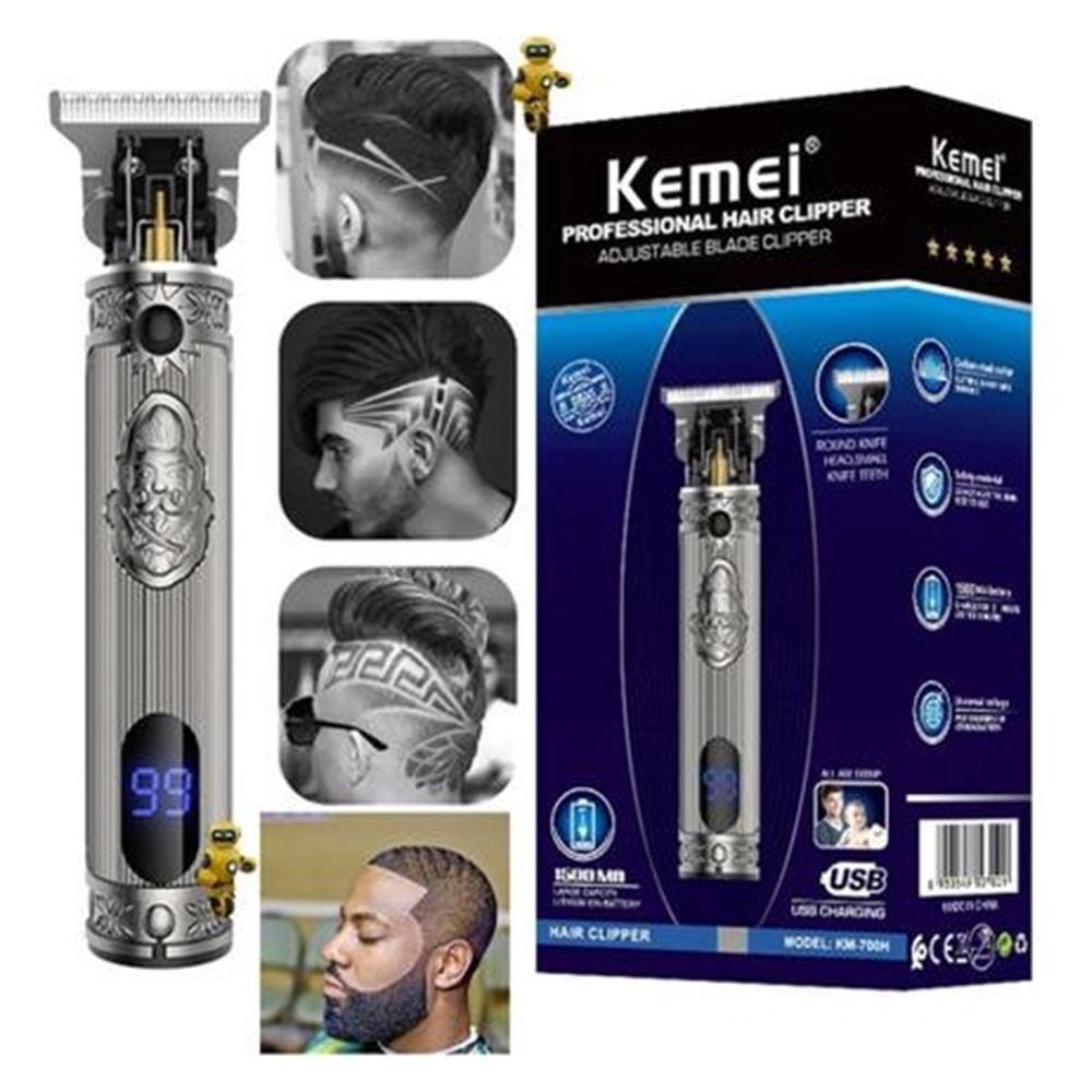 Máquina Cortar Cabelo Kemei Km-700H Lcd Digital Display Dg62