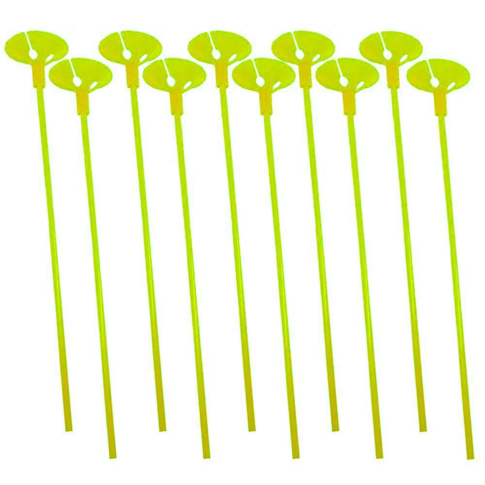 Vareta com Suporte para Balões 30cm Amarelo Neon - 10 un