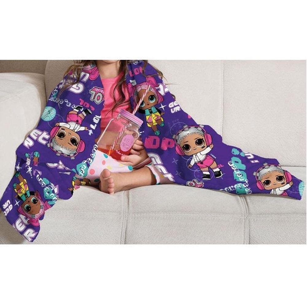 Manta Fleece De Sofa Solteiro Estampada Lol 1,25M X 1,50M