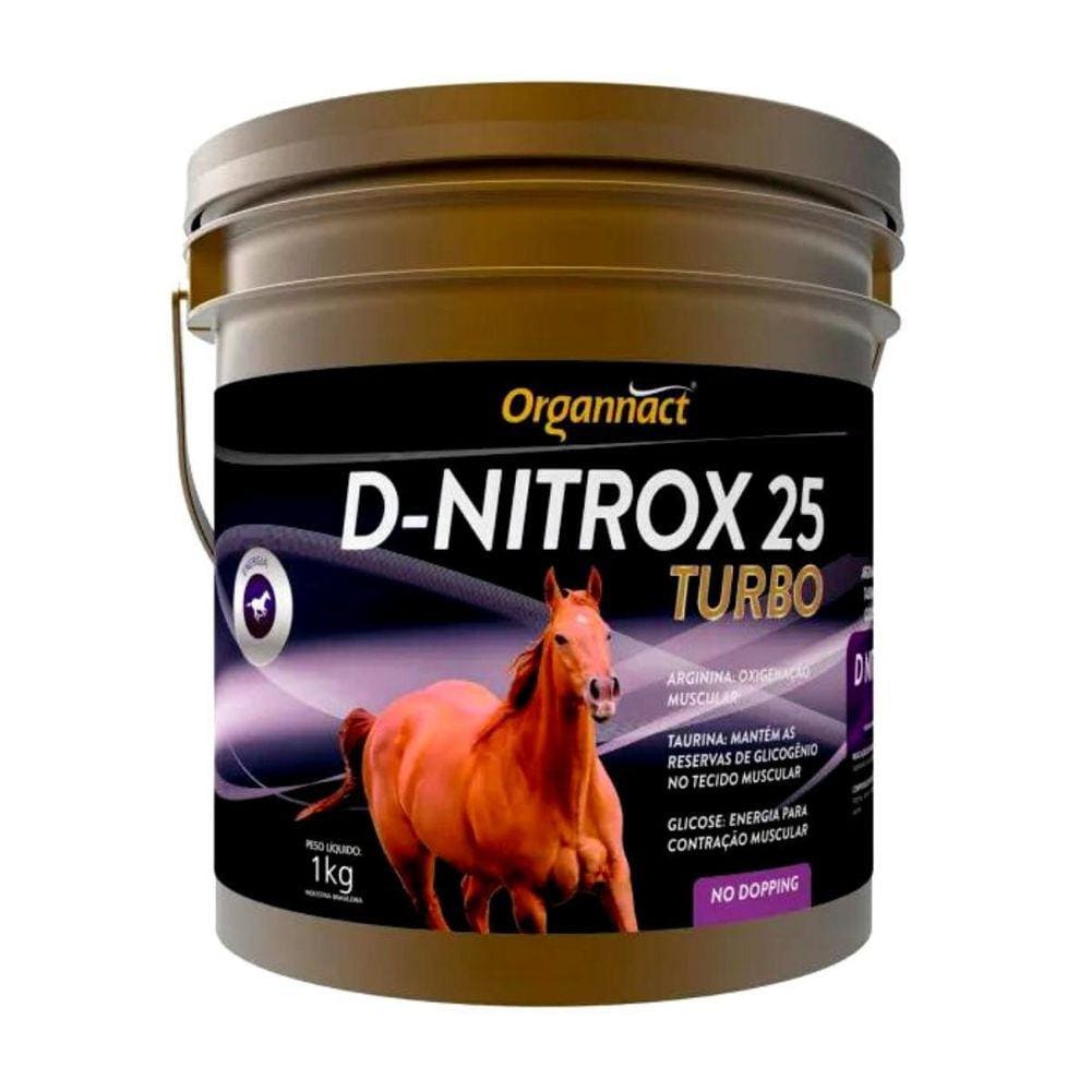 D-Nitrox 25 Turbo 1Kg Suplemento Cavalos Equinos Organnact
