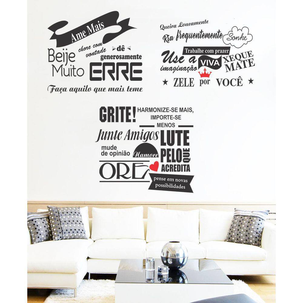 Adesivo Decorativo de Parede Frases Ame Mais Beije Muito