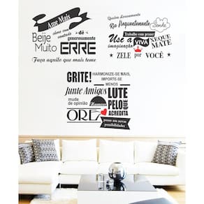 Adesivo Decorativo de Parede Frases Ame Mais Beije Muito