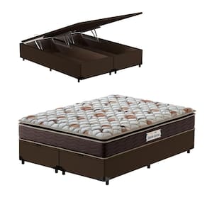 Cama Box Baú Queen Marrom + Colchão de Espuma D45 - Probel Guarda-Costas ProForce Plus 158x198x70cm