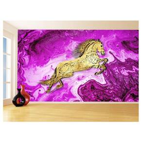 Papel De Parede 3D Animais Pop Art Cavalo Cores 3,5M Pxa305