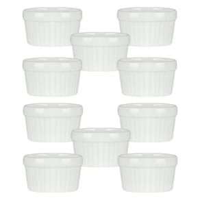 10 Ramekin De Porcelana Classic Branco 6Cm X 4Cm Lyor