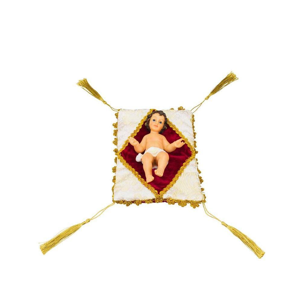 Enfeite Resina Menino Jesus Na Manjedoura 15cm - Realista