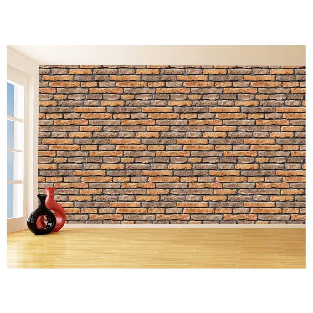 Papel De Parede 3D Tijolo Sala Tijolinho Vista 3,5M Xbr39