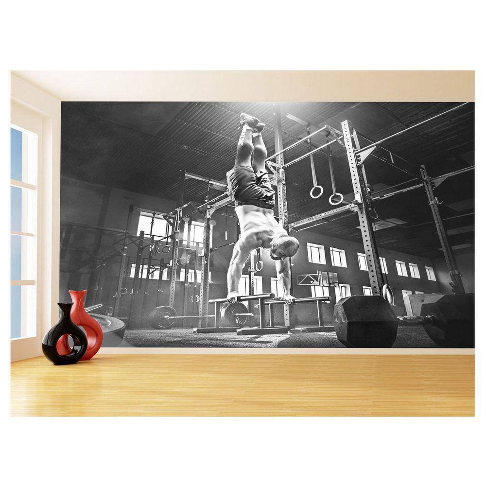 Papel De Parede 3D Academia Exercício Crossfit 3,5M Aca36