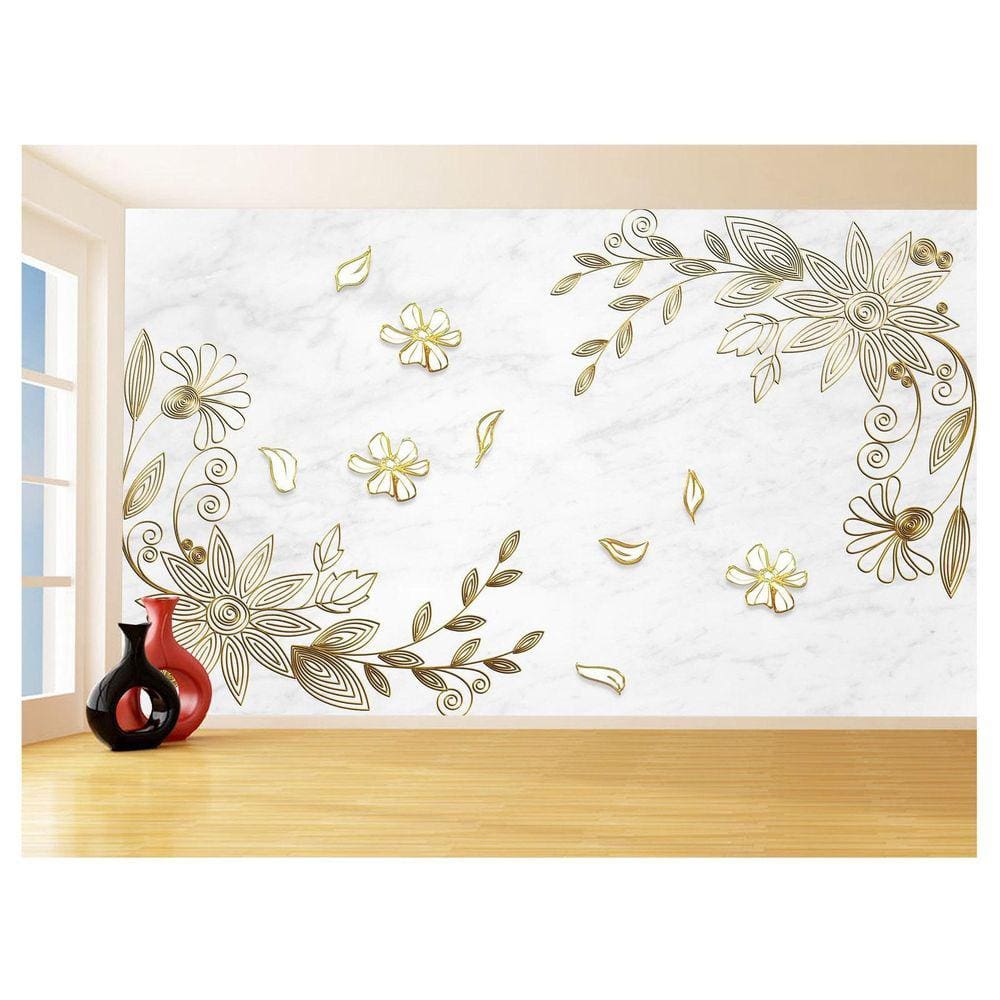Papel De Parede 3D Floral Textura Sala Flores 3,5M Xfl312