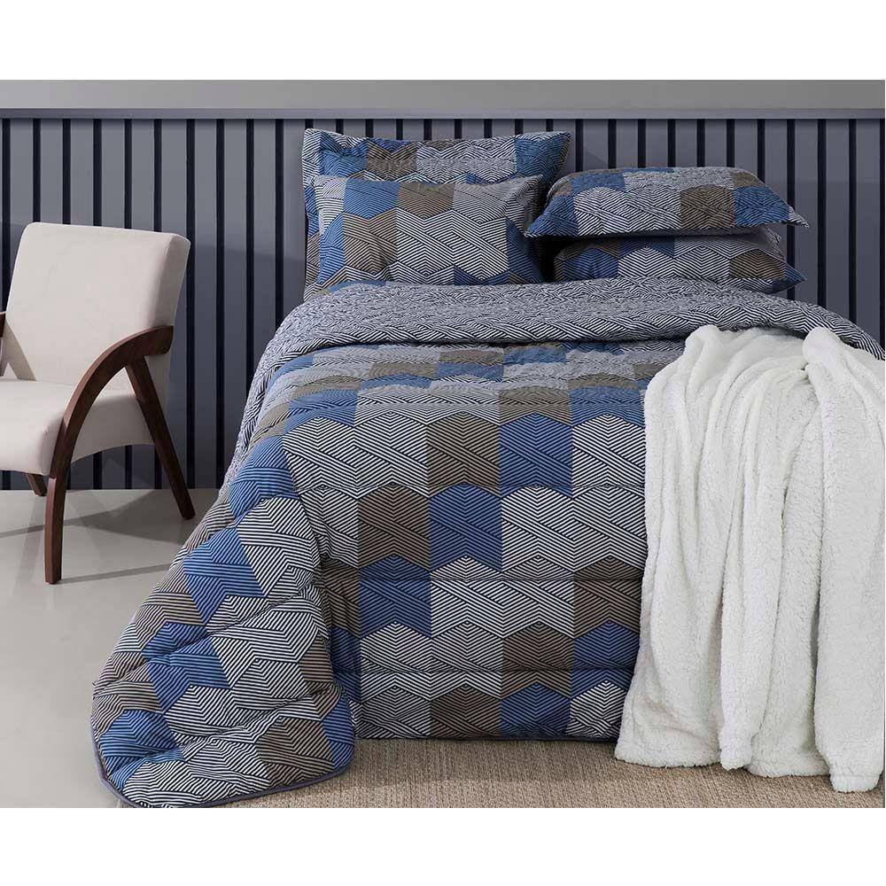 Jogo De Cama Solteiro Duplo 140f Bruce Realce Premium Sultan
